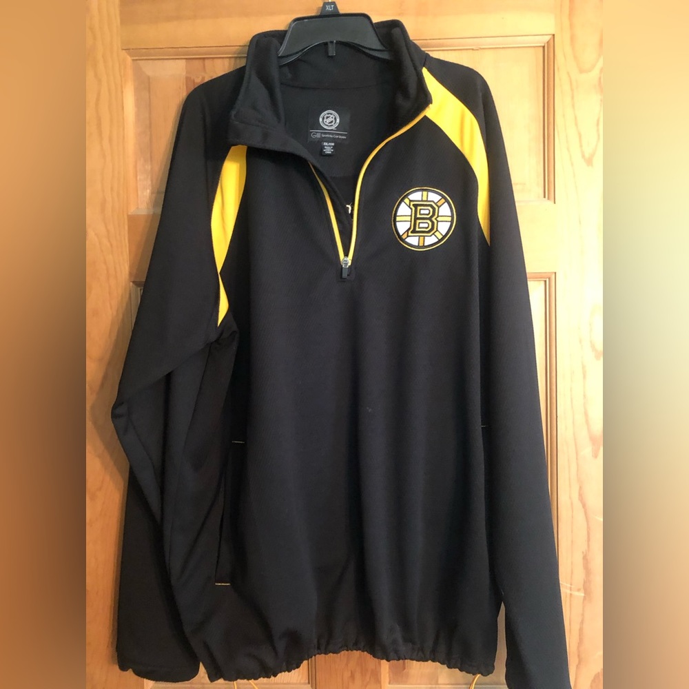 mens boston bruins 3/4 zip jacket 2x